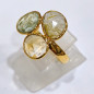 Bague Aigue Marine Citrine Préhnite Epidote Laiton Plaqué Or Taille 55 Collection NIIKI PARIS
