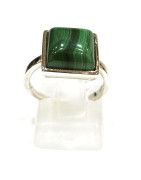 Bague Malachite Argent 925 Cabochon