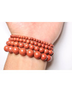 Bracelet Jaspe Rouge Pierres Rondes