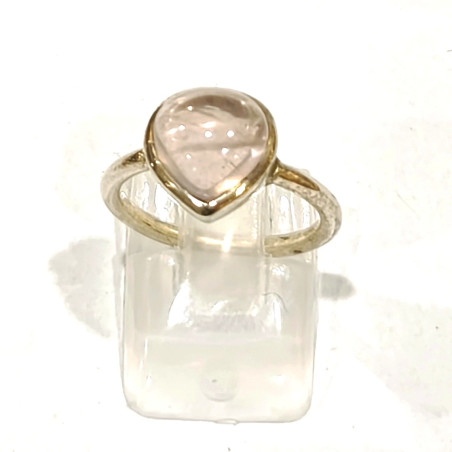 Bague Quartz Rose Argent 925 Taille 50