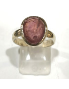 Bague Tourmaline Rose Argent 925 Taille 57