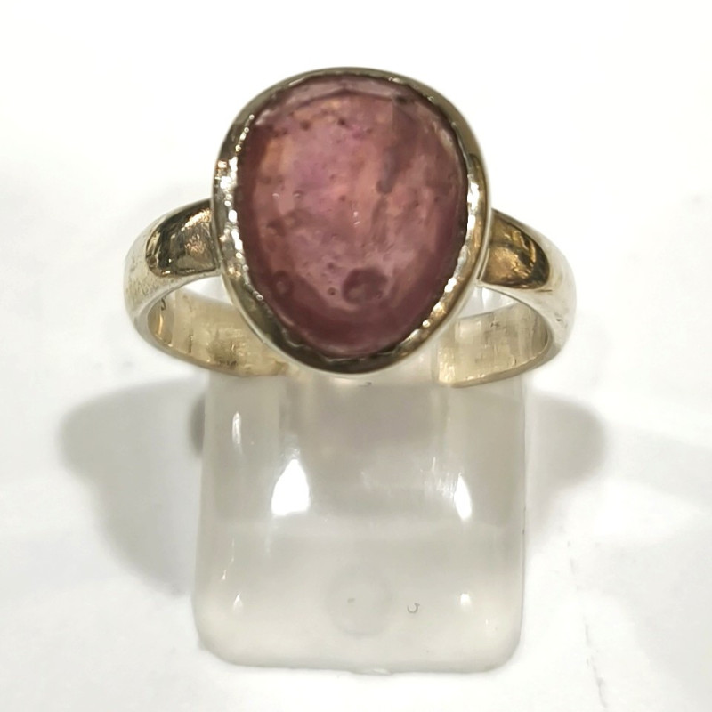 Bague Tourmaline Rose Argent 925 Taille 57