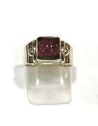 Bague Grenat Argent 925 Taille 50