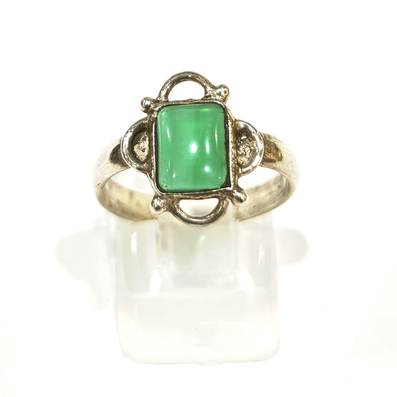 Bague Agate verte Argent 925 Taille 52