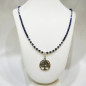 Collier Lapis-Lazuli avec Pendentif Arbre de Vie Argent 925 20 cm + 5