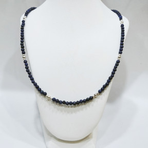 Collier Lapis-Lazuli avec Pendentif Argent 925 20 cm + 5