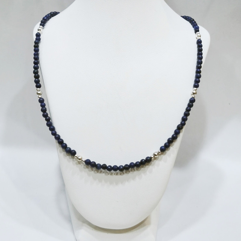Collier Lapis-Lazuli Argent 925 20 cm + 5