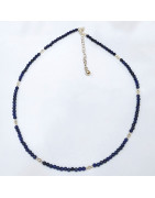 Collier Lapis-Lazuli Argent 925 20 cm + 5