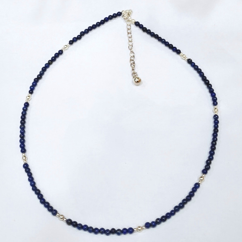 Collier Lapis-Lazuli Argent 925 20 cm + 5