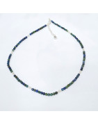 Collier Azurite Argent 925 20 cm + 5