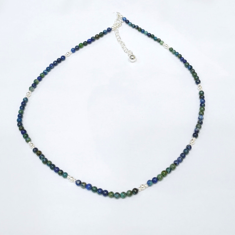 Collier Azurite Argent 925 20 cm + 5