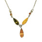 Collier Ambre Baltique et Ambre Vert Argent 925