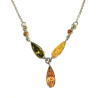 Collier Ambre Baltique et Ambre Vert Argent 925
