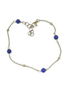 Bracelet Lapis-lazuli Argent 925 Chaînette réglable