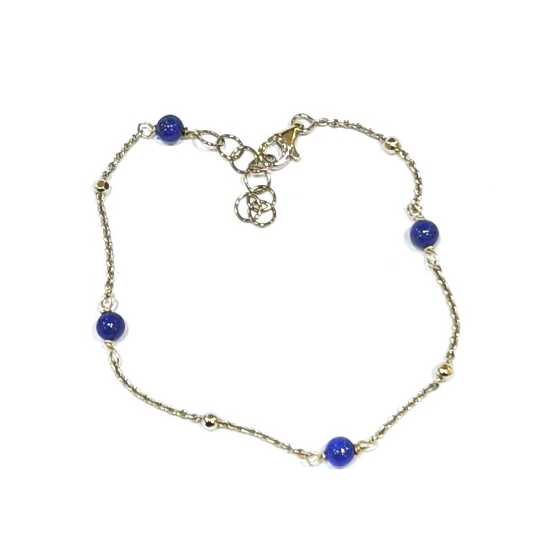 Bracelet Lapis-lazuli Argent 925 Chaînette réglable