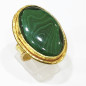 Bague Malachite Laiton Plaqué OR Taille Ajustable Collection NIIKI PARIS