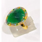 Bague Agate et Zirconium Multicolore Laiton Plaqué OR Taille Ajustable Collection NIIKI PARIS