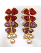 Boucles Bakélite Fleur à Clips Laiton Plaqué Or Collection NIIKI