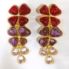 Boucles Bakélite Fleur à Clips Laiton Plaqué Or Collection NIIKI