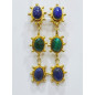 Boucles Lapis-Lazuli et Malachite à Clips Laiton Plaqué Or Collection NIIKI PARIS