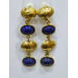 Boucles Lapis-Lazuli à Clips Laiton Plaqué Or Collection NIIKI PARIS