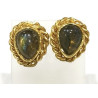 Boucles Labradorite Laiton Plaqué Or Collection NIIKI PARIS