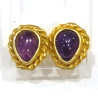 Boucles Améthyste Laiton Plaqué Or Collection NIIKI PARIS