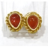 Boucles Cornaline Laiton Plaqué Or Collection NIIKI PARIS