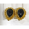 Boucles Pierre de Nuit Laiton Plaqué Or Collection NIIKI PARIS