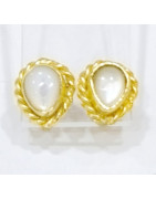 Boucles Nacre Laiton Plaqué Or Collection NIIKI PARIS
