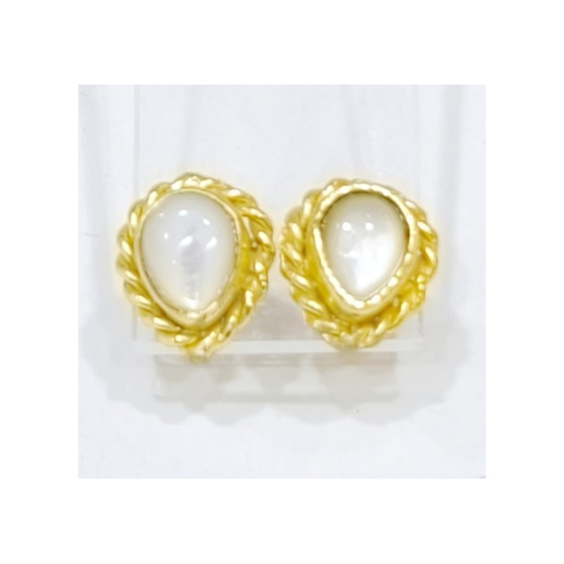 Boucles Nacre Laiton Plaqué Or Collection NIIKI PARIS