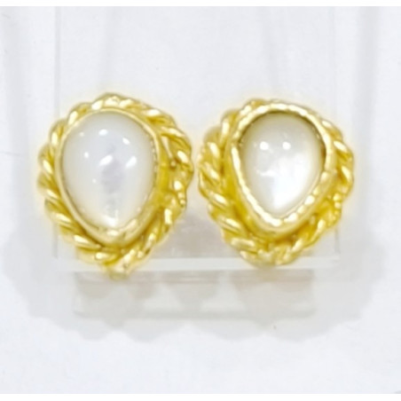 Boucles Nacre Laiton Plaqué Or Collection NIIKI PARIS