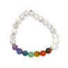 Bracelet Howlite 7 Chakras Pierres Rondes 8mm