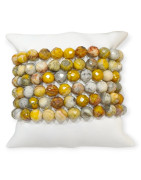 Bracelet Agate Crazy Lace Pierres Rondes Facettées 8mm