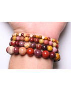 Bracelet Jaspe Mokaïte Pierres rondes (s)