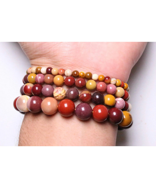Bracelet Jaspe Mokaïte Pierres rondes (s)