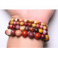 Bracelet Jaspe Mokaïte Pierres rondes (s)