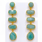 Boucles Amazonite Argent 925 Plaqué Or Vermeil