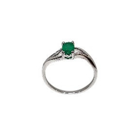 Bague Emeraude et Diamants Or gris Taille 53 et sur mesure (s)