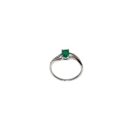 Bague Emeraude et Diamants Or gris Taille 53 et sur mesure (s)
