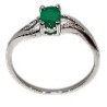 Bague Emeraude et Diamants Or gris Taille 53 et sur mesure (s)