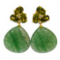 Boucles Aventurine Verte et Péridot Argent 925 Plaqué Or Vermeil