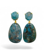 Boucles Apatite Argent 925 Plaqué Or Vermeil