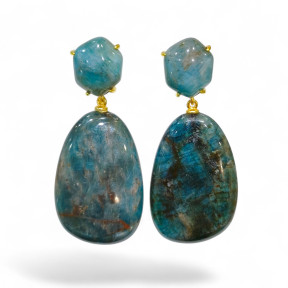 Boucles Apatite Argent 925 Plaqué Or Vermeil