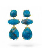 Boucles Apatite Argent 925 Plaqué Or Vermeil