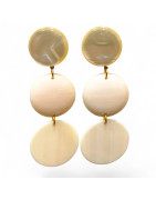 Boucles Bakélite Fantaisie Collection Francine Bramli à Clips Plaquées Or