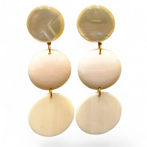 Boucles Bakélite Fantaisie Collection Francine Bramli à Clips Plaquées Or