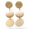 Boucles Bakélite Fantaisie Collection Francine Bramli à Clips Plaquées Or