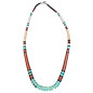 Collier Turquoise Jaspe Onyx et coquillages Amérindien Tribu Zuni Fermoir Argent 925