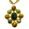 Collier Malachite Œil de Tigre et Amazonite Laiton Plaqué Or Collection NIIKI PARIS